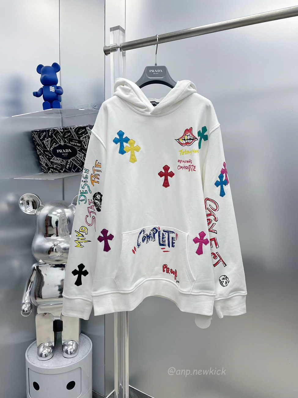 Chrome Hearts Multi Color Cross Hoodie Black White Gray (16) - www.newkick.vip
